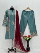 NEW DESIGNER  HEAVY HAND WORK PAKISTANI SUIT SET