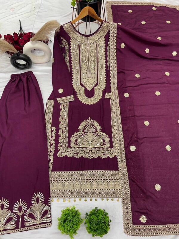 Top-Bottom And Dupatta Set Fully Stitched Ready To Wear - Image 3