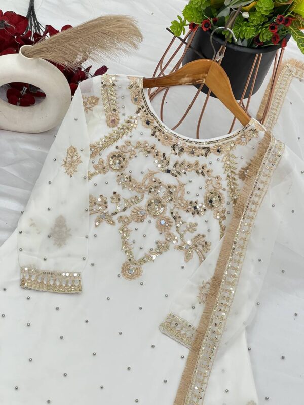 Top-Sharara And Dupatta Set Fully Stitched Ready To Wear - Image 3