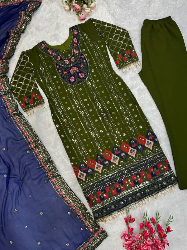 KURTI AND PANT WITH FANCY DUPPATA - Image 4