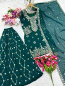 Pure Fox Georgette Gown Pent and Dupatta Set Fully Stitched