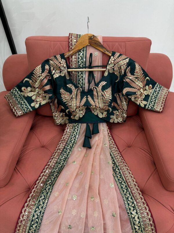 Designer Saree on Twil Net Febric with  blouse - Image 4