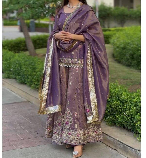 Ready to wear short Top Palzzo and Dupatta