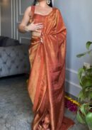 HEAVY DESIGNER PARTY WEAR SAREE WITH FANCY BLOUSE