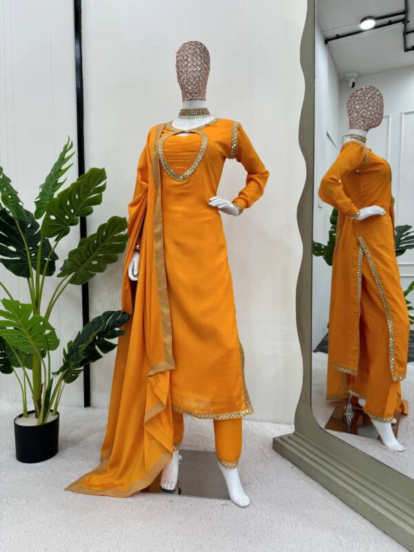 New Designer Neck Kurti Pant With dupatta