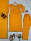 New Designer Neck Kurti Pant With dupatta