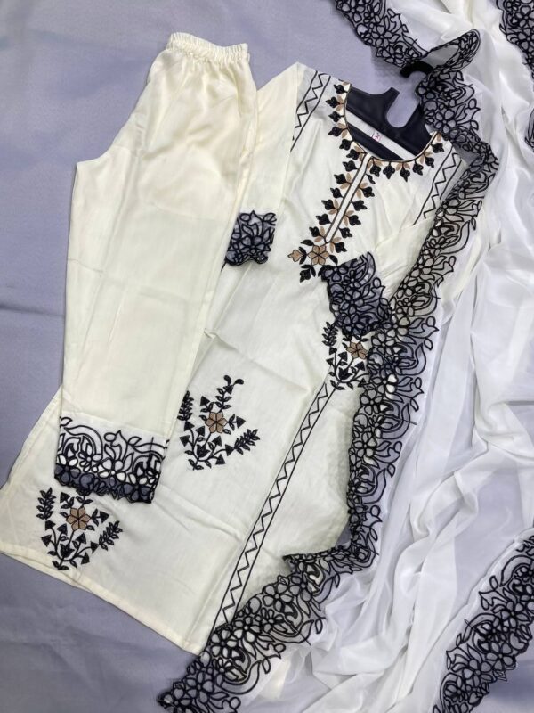 SUMMER FANCY KURTI PANT WITH DUPATTA - Image 3
