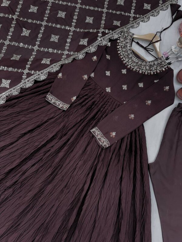 Fancy Gown,Dupatta & Bottom Set - Image 2