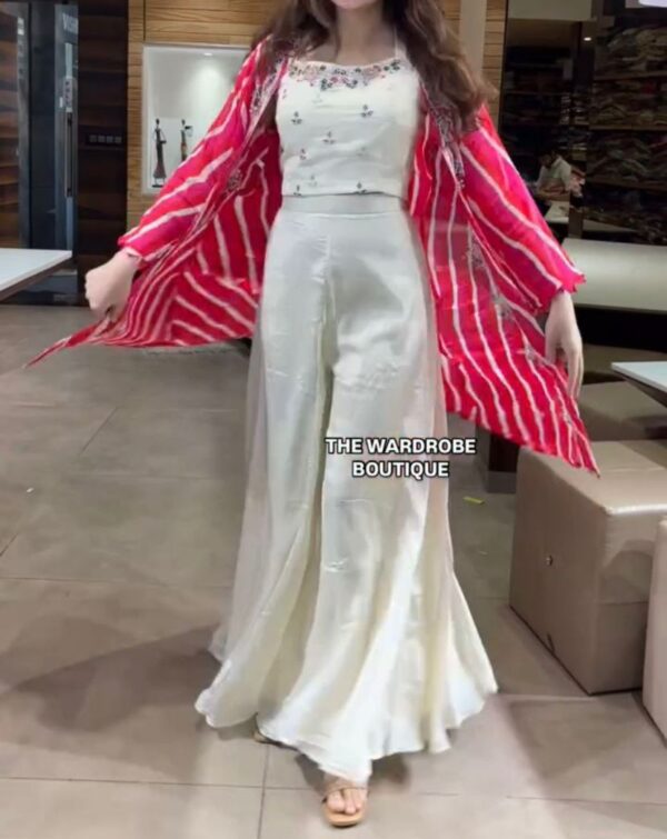 New Super Trending Party Wear Shrug And Plazzo