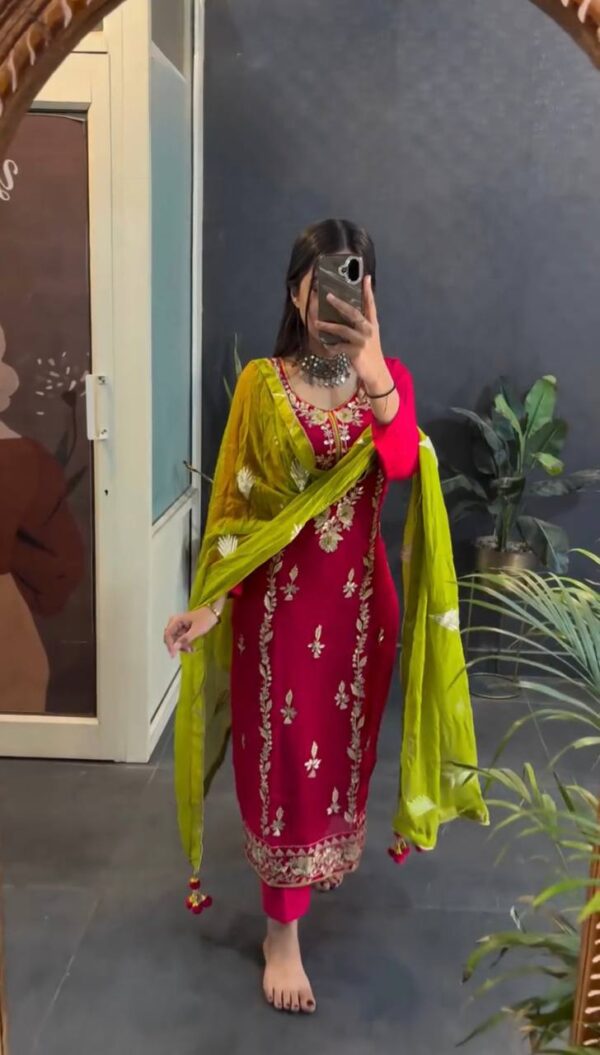 Party Wear Look Top-Dupatta and Fully Stiched Bottom - Image 2