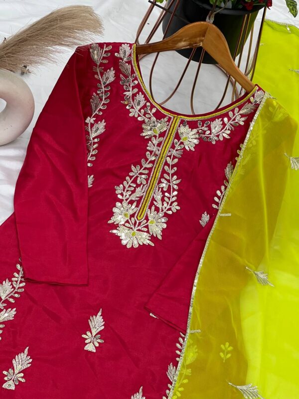 Party Wear Look Top-Dupatta and Fully Stiched Bottom - Image 4