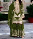 Party Wear Blooming Gorgette fabric Kurti