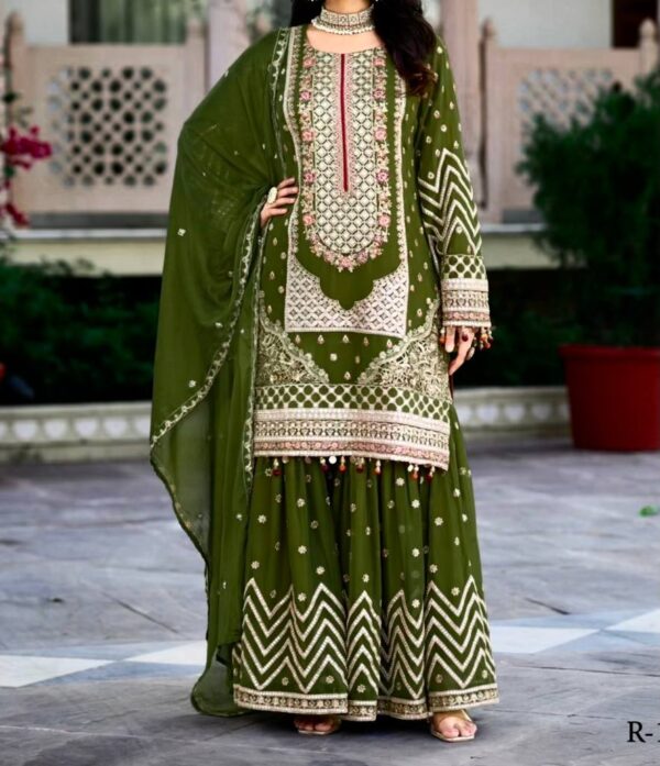 Party Wear Blooming Gorgette fabric Kurti