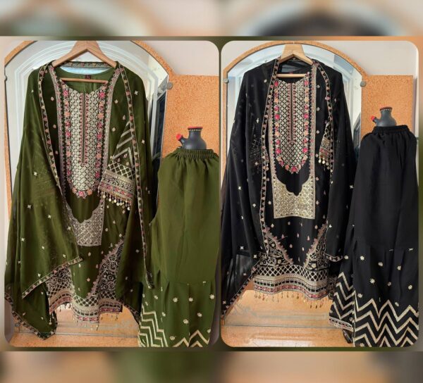 Party Wear Blooming Gorgette fabric Kurti - Image 2