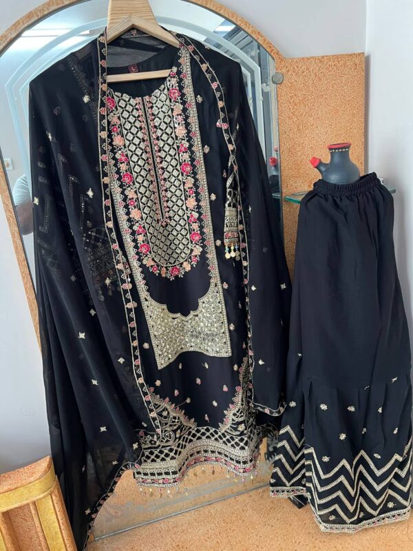 Party Wear Blooming Gorgette fabric Kurti - Image 4