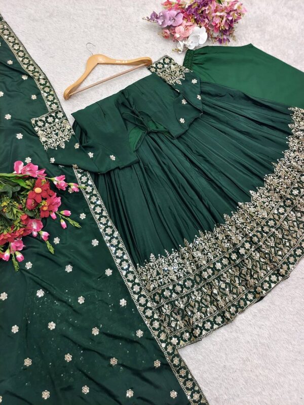 Gown-Pent Dupatta Set Fully Stitched Ready To Wear - Image 5