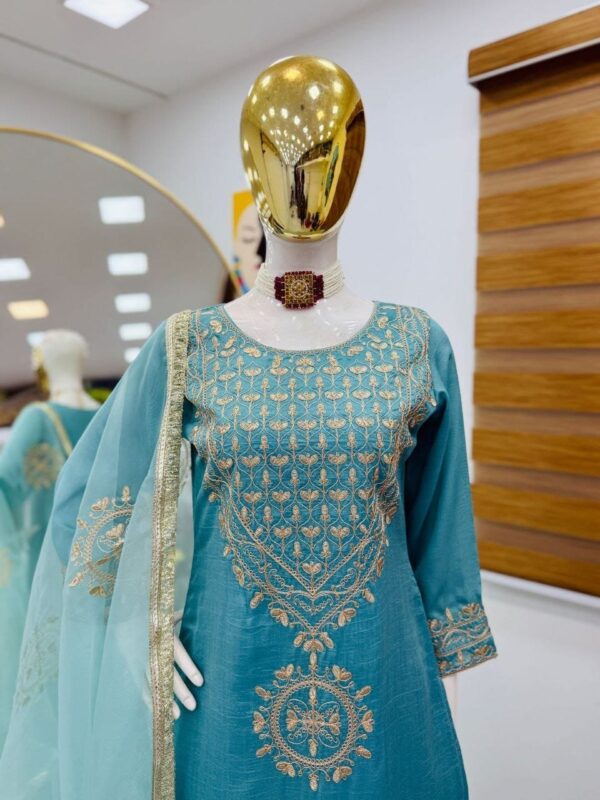 New Designer Party Top Sharara & Dupatta Set - Image 2