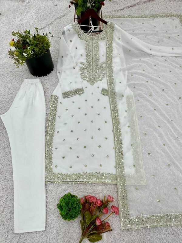 New Design Party Wear Look Fancy Top-Dupatta and Fully Stitched Sharara - Image 3