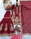 Heavy Faux Georgette Top Plazzo & Dupatta Set