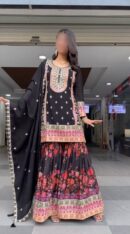 Heavy Faux Georgette With Embroidery Plazzo & Dupatte Set