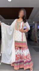 Heavy Faux Georgette With Embroidery Plazzo & Dupatte Set
