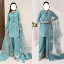 Natural Crepe Top & Palazzo With Dupatta set