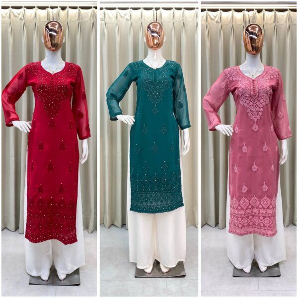 SUMMER  TOP WITH COTTON THREAD EMBROIDERED WORK AND  PLAZO