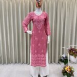 SUMMER  TOP WITH COTTON THREAD EMBROIDERED WORK AND  PLAZO - Light Pink