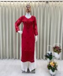 SUMMER  TOP WITH COTTON THREAD EMBROIDERED WORK AND  PLAZO