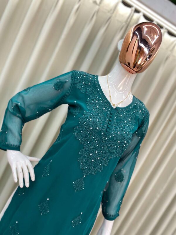 SUMMER  TOP WITH COTTON THREAD EMBROIDERED WORK AND  PLAZO - Image 6